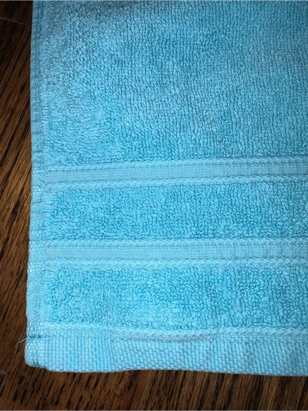 Lacoste Hand Towel Teal Blue 100% Cotton Crocodile Logo 28 X 14 1/4